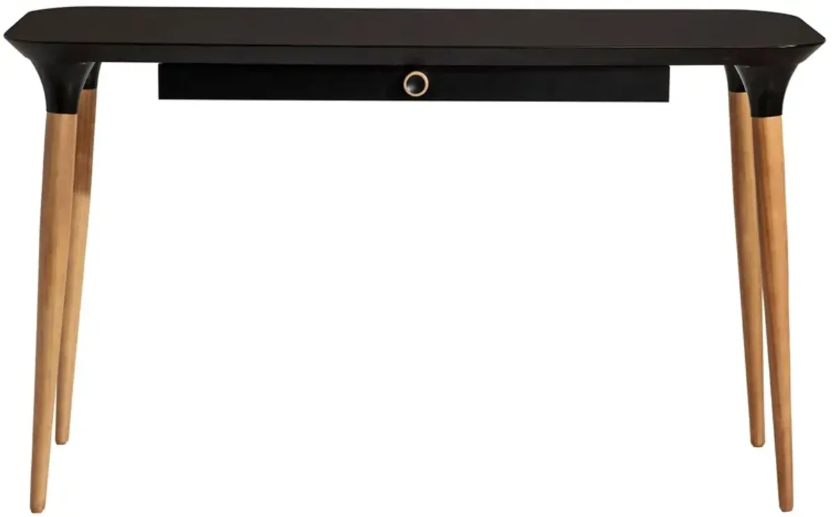 HomeDock Writing Desk in Black and Cinnamon by Manhattan Comfort