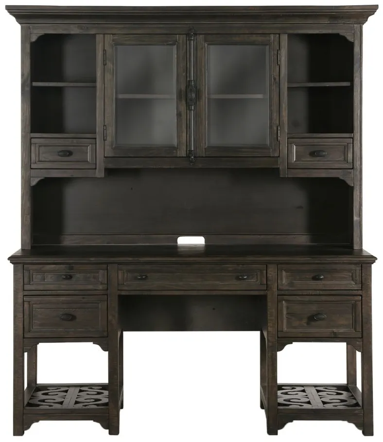 Bellamy Desk with Hutch in Peppercorn by Magnussen Home