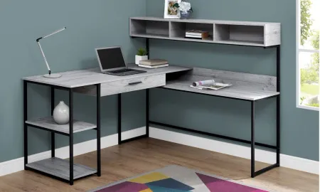 Charlie Computer Desk in GRAY BLACK METAL by Monarch Specialties