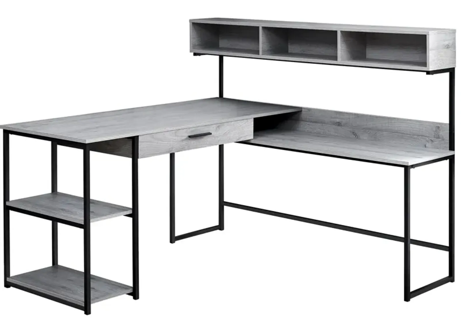 Charlie Computer Desk in GRAY BLACK METAL by Monarch Specialties