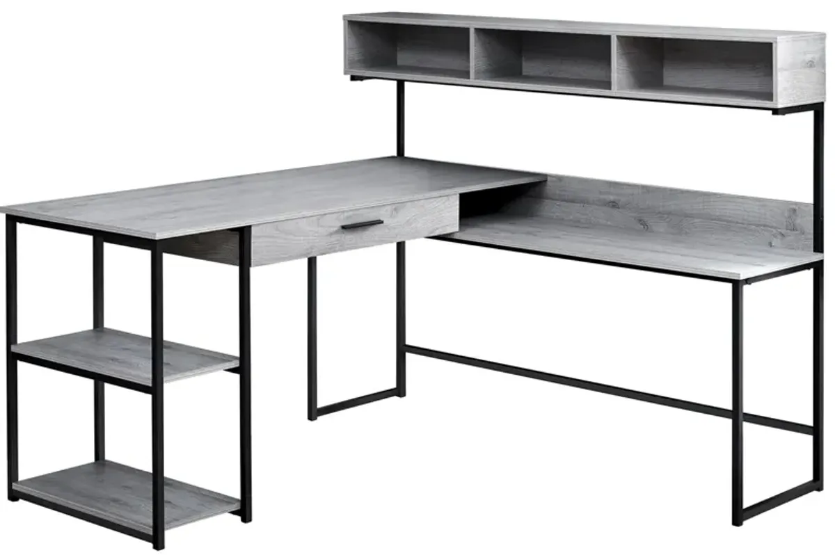 Charlie Computer Desk in GRAY BLACK METAL by Monarch Specialties