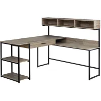 Charlie Computer Desk in TAUPE BLACK METAL by Monarch Specialties