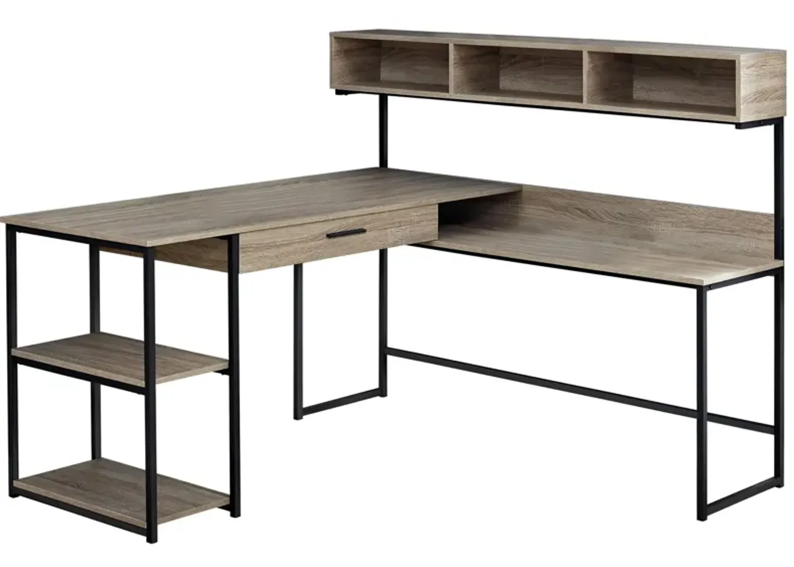 Charlie Computer Desk in TAUPE BLACK METAL by Monarch Specialties