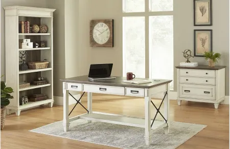 Hartford Writing Desk in White/Gray by Martin Furniture