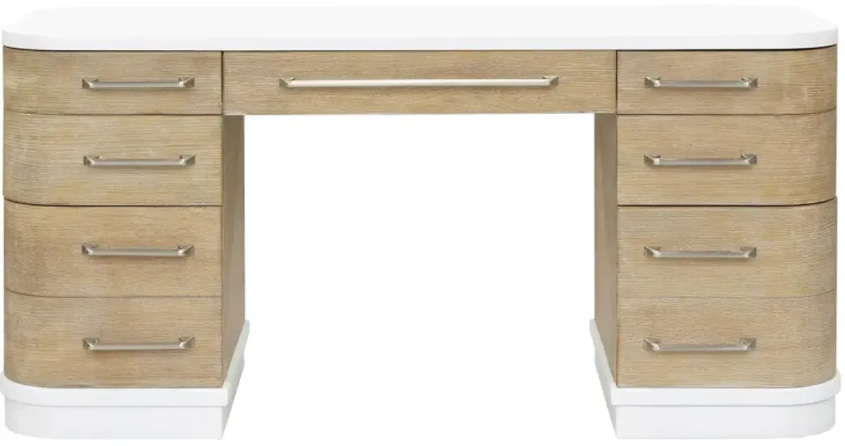 Gary Two-Toned 7 Drawer Writing Desk