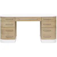 Gary Two-Toned 7 Drawer Writing Desk in Multi by Bellanest.