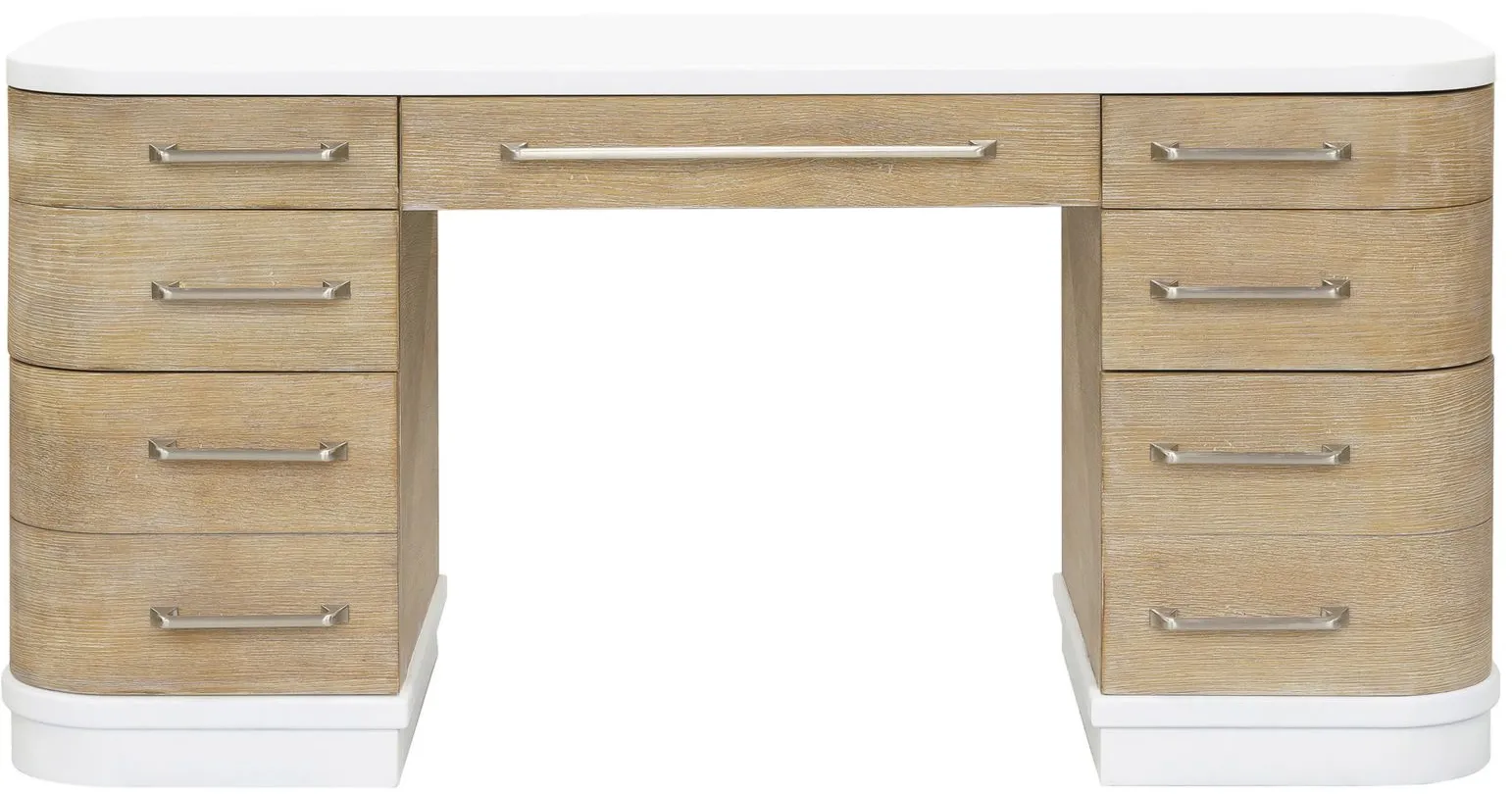 Gary Two-Toned 7 Drawer Writing Desk in Multi by Bellanest.
