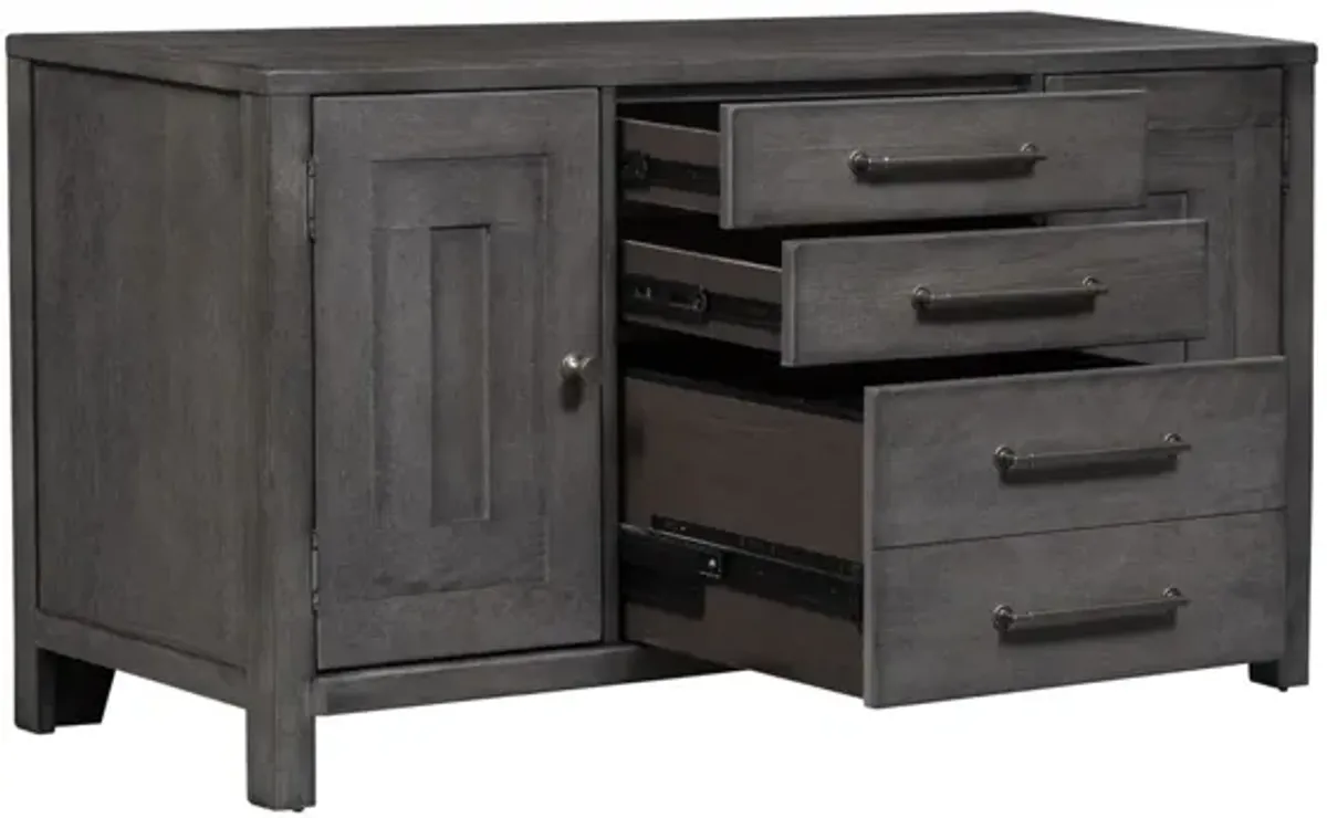 Marguerite 4-pc. Desk in Dusty Charcoal Finish w/ Heavy Distressing by Liberty Furniture