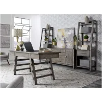 Modern Farmhouse 4pc. Desk in Dusty Charcoal Finish w/ Heavy Distressing by Liberty Furniture