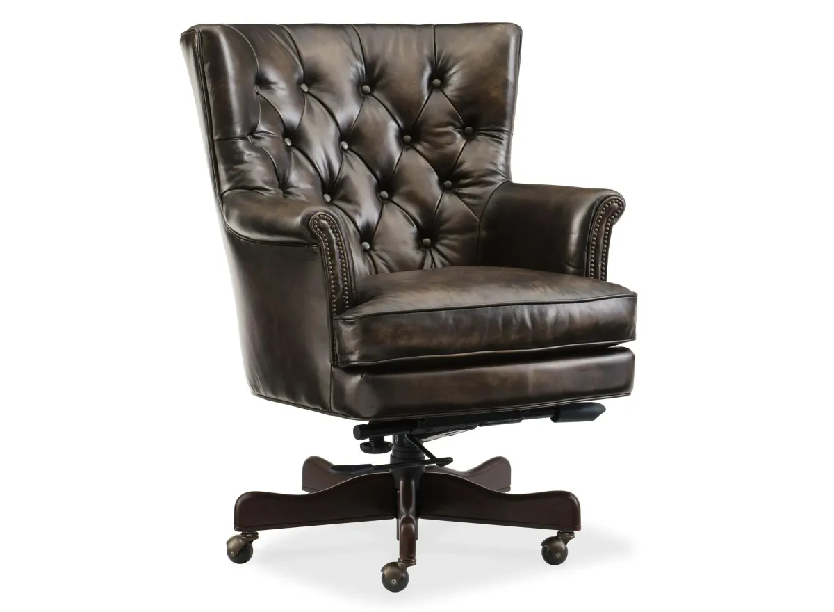 Theodore Executive Swivel Tilt Chair in Brown by Hooker Furniture