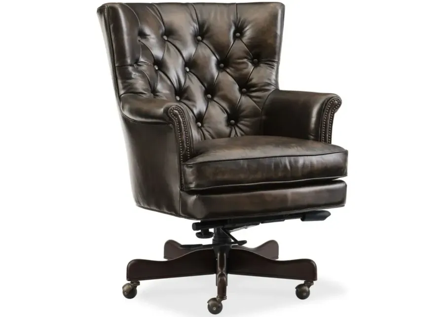 Theodore Executive Swivel Tilt Chair in Brown by Hooker Furniture