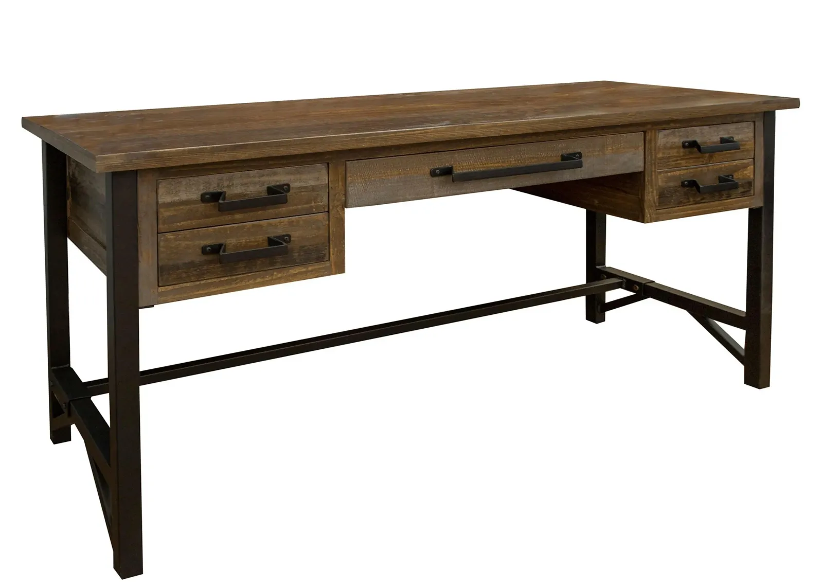 Loft Brown Writing Desk in Multi Colored: Gray,Brown, Natural by International Furniture Direct