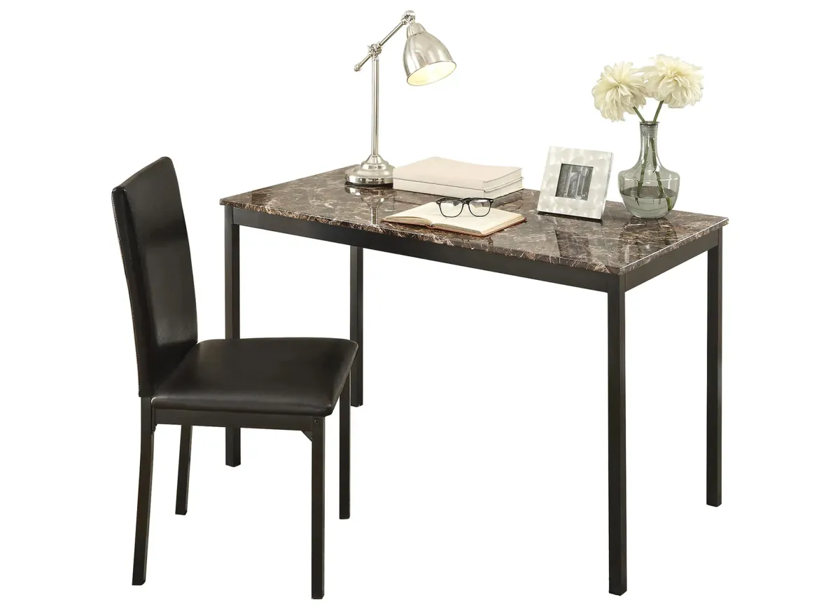 Paseo Writing Desk With Chair in Black by Homelegance