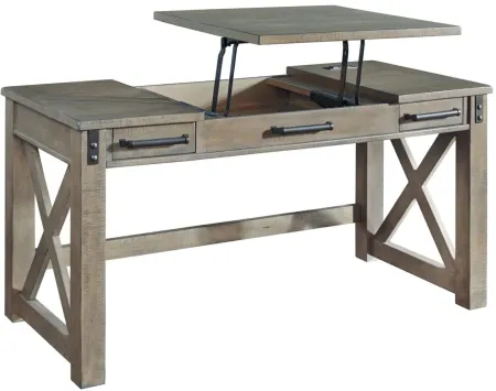 Fritz Adjustable-Height Standing Desk in Weathered Gray by Ashley Furniture