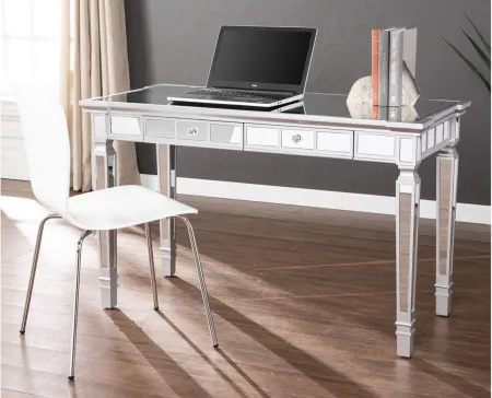Fareham Mirrored Desk in Silver by SEI Furniture