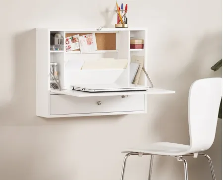 Bowles Wall-Mount Laptop Desk in White by SEI Furniture