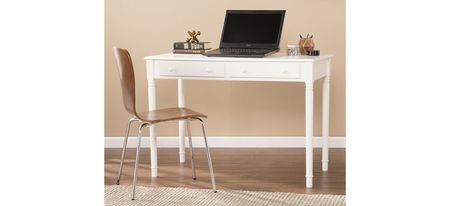 Lanny White 2-Drawer Writing Desk in White by SEI Furniture