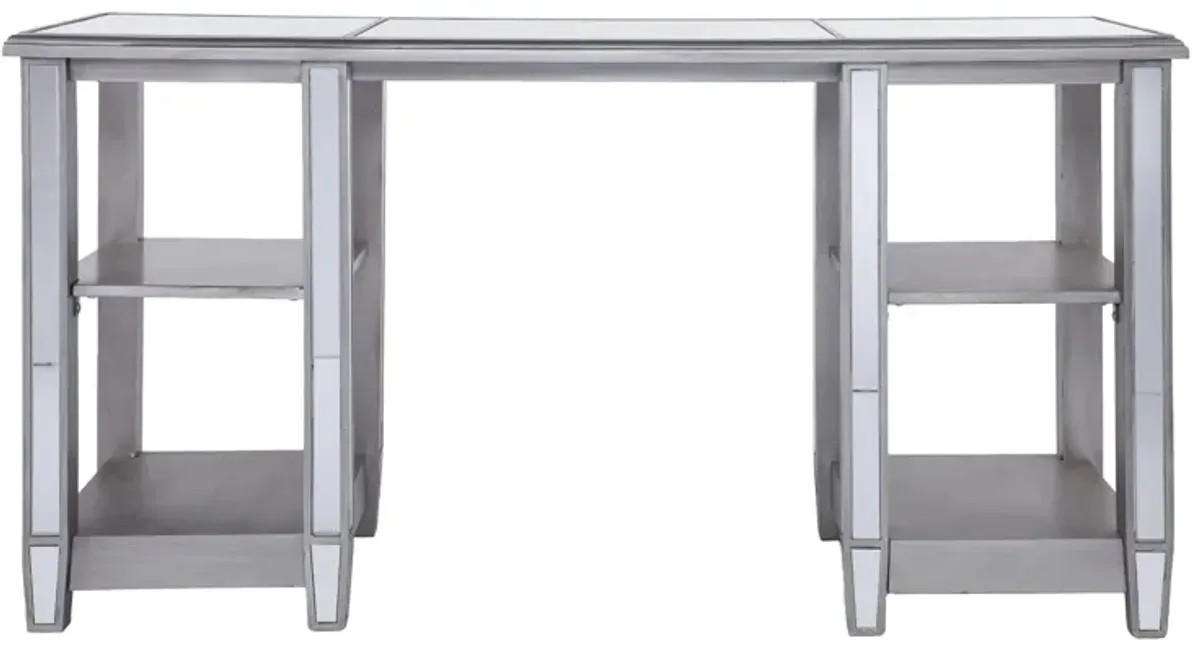 Bromley Mirrored Desk in Silver by SEI Furniture