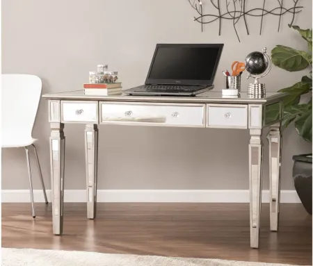Bromley Mirrored Desk in Silver by SEI Furniture