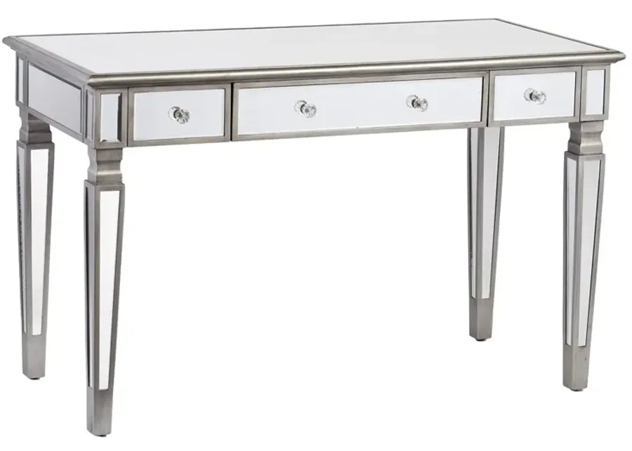 Bromley Mirrored Desk in Silver by SEI Furniture