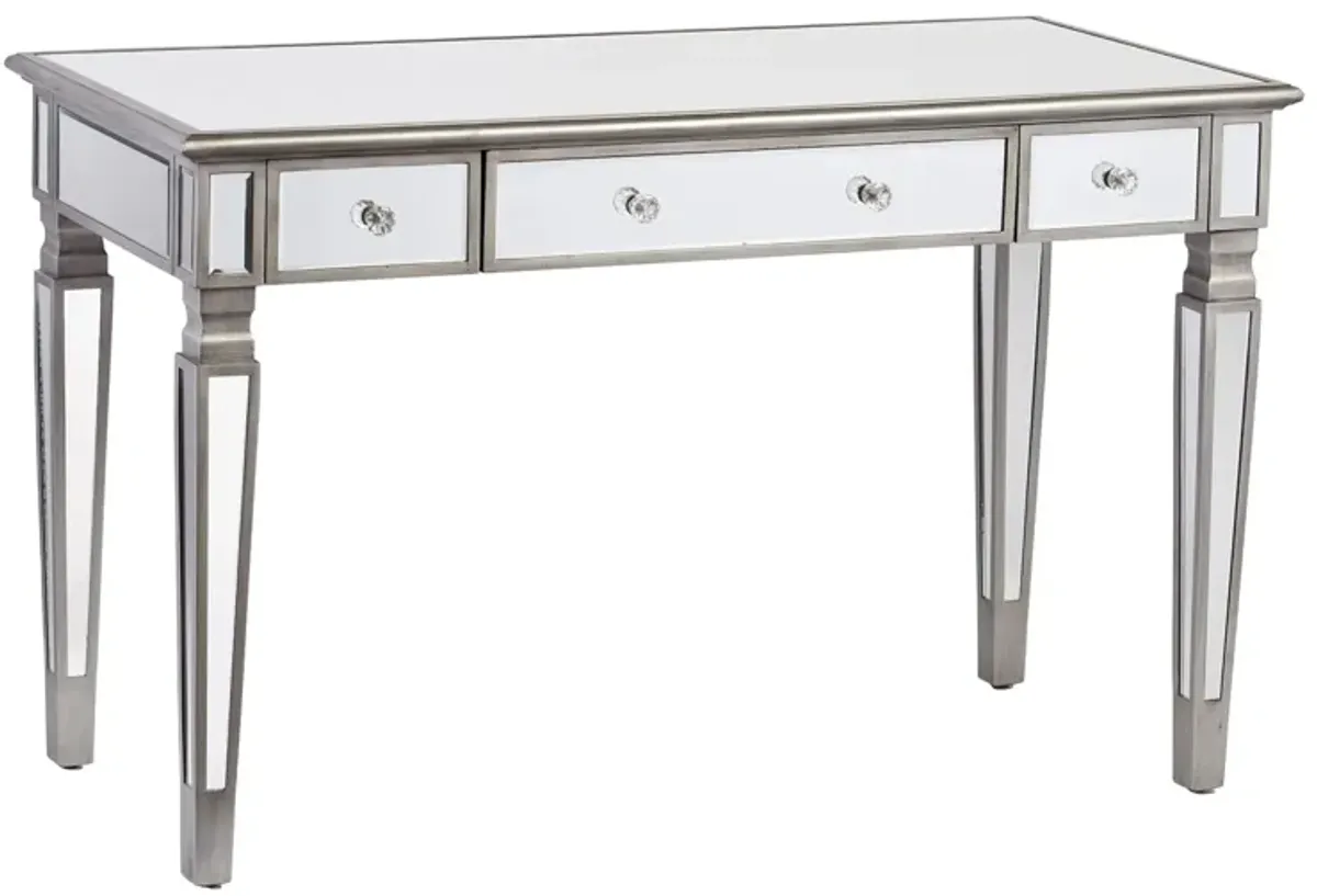 Bromley Mirrored Desk in Silver by SEI Furniture