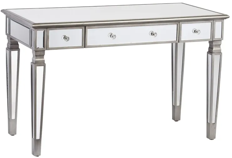 Bromley Mirrored Desk in Silver by SEI Furniture