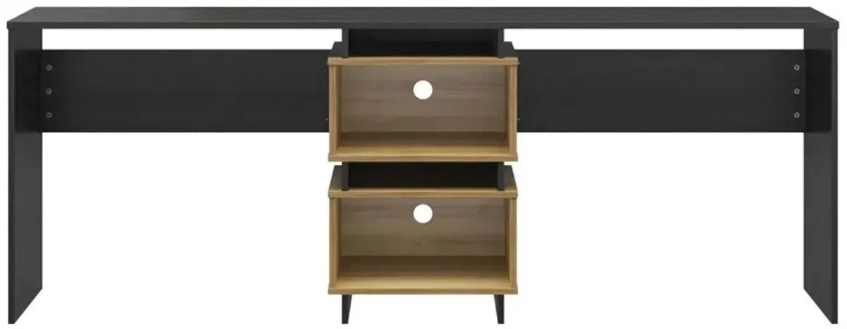 Nelson 2 Way Desk lby Novogratz in Black Oak by DOREL HOME FURNISHINGS