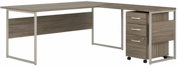 Steinbeck L-Shaped Desk w/ File Cabinet