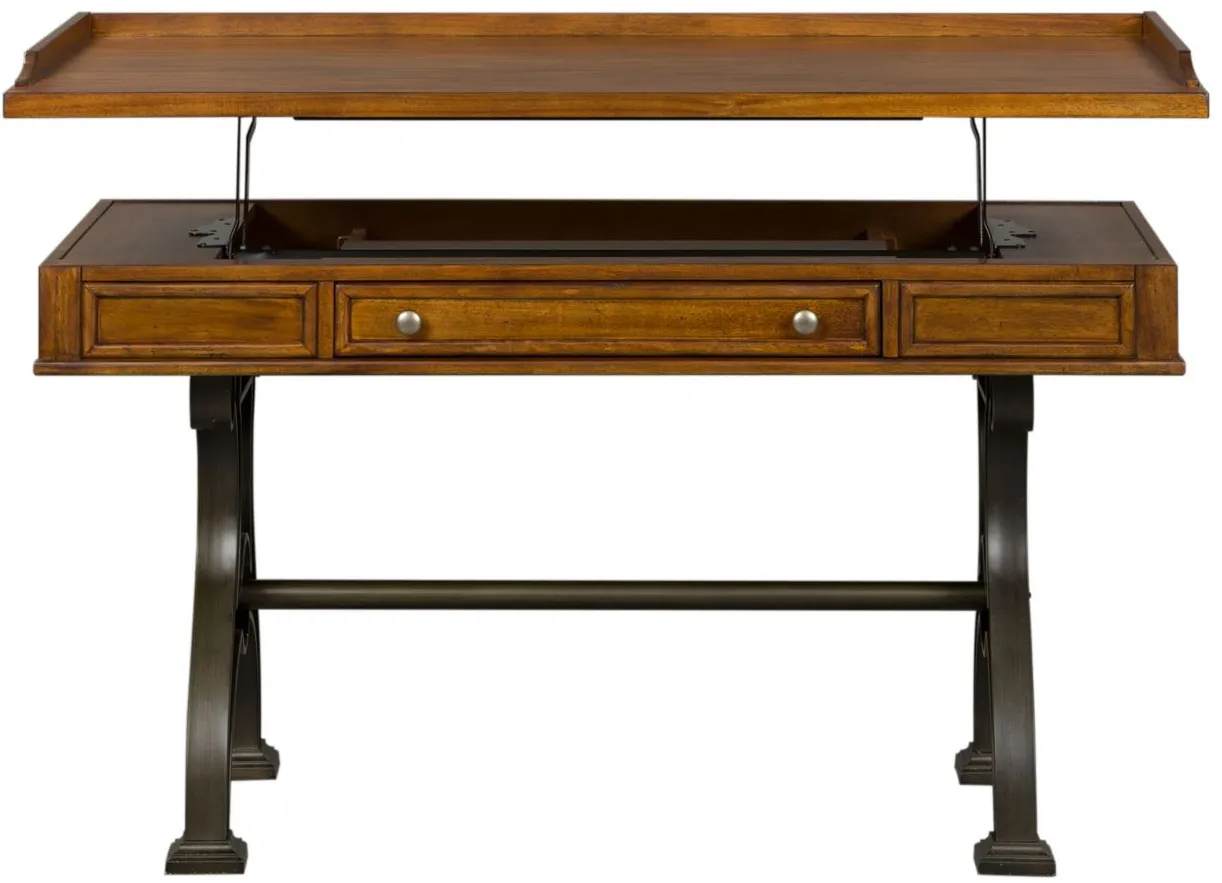 Arlington House Lift Top Writing Desk in Cobblestone Brown Finish by Liberty Furniture