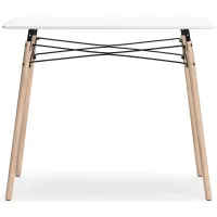 Jaspeni Home Office Desk in White/Natural by Ashley Express