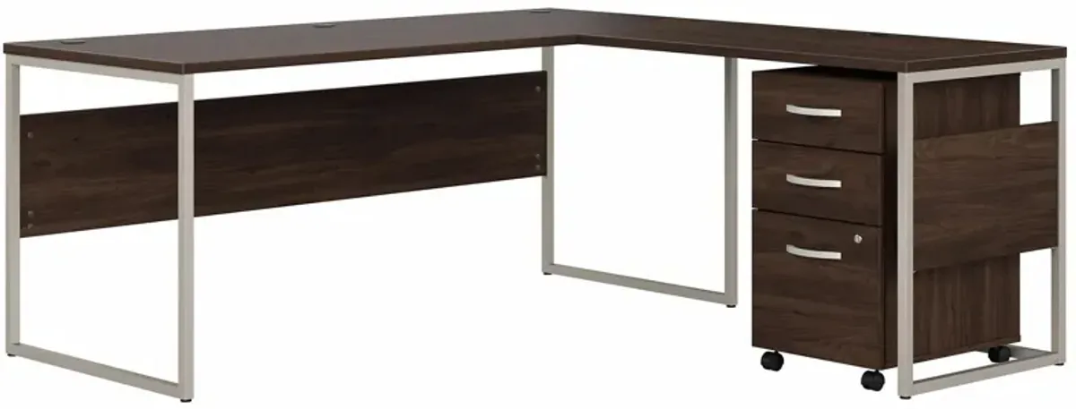 Steinbeck L-Shaped Desk w/ File Cabinet in Modern Hickory by Bush Industries