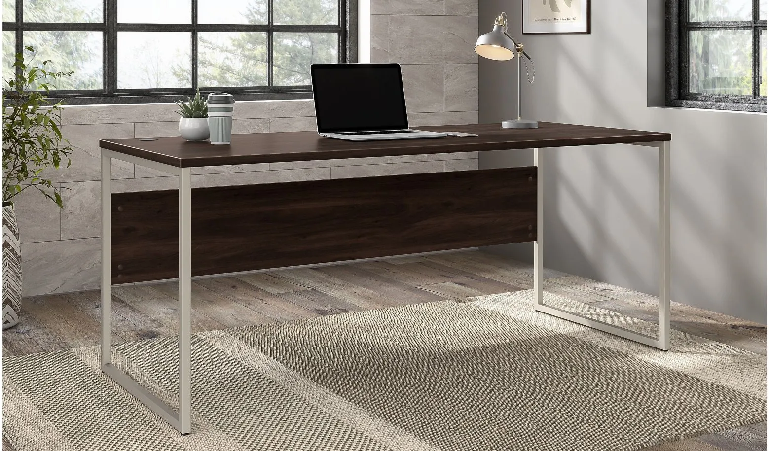 Steinbeck Computer Desk in Black Walnut by Bush Industries