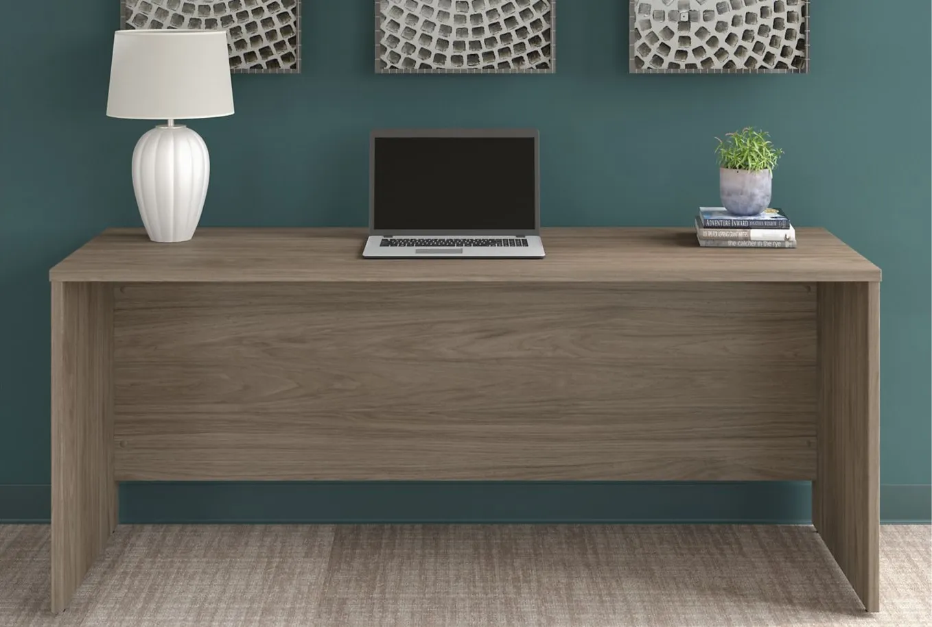 Office 500 72W x 24D Credenza Desk in Modern Hickory by Bush Industries