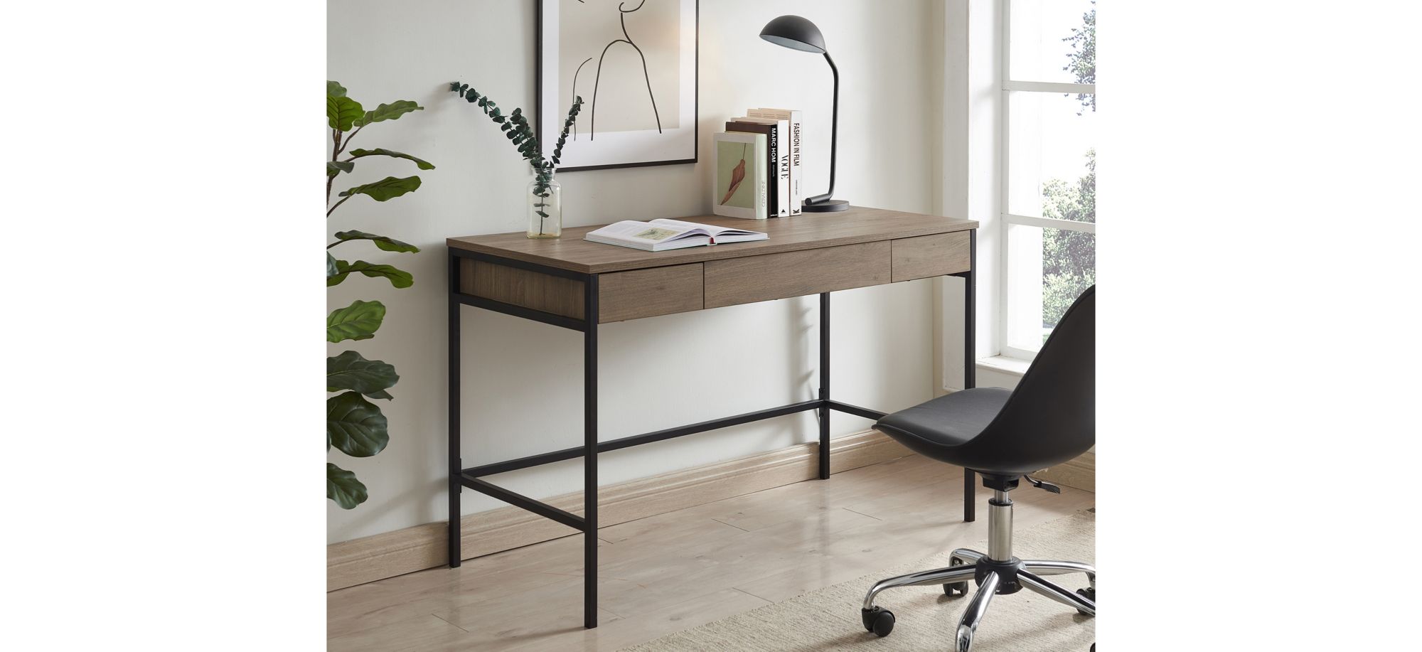 Evans Writing Desk in Antiqued Gray Oak by Hudson & Canal