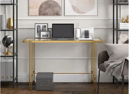 Driscoll Writing Desk in Brass by Hudson & Canal