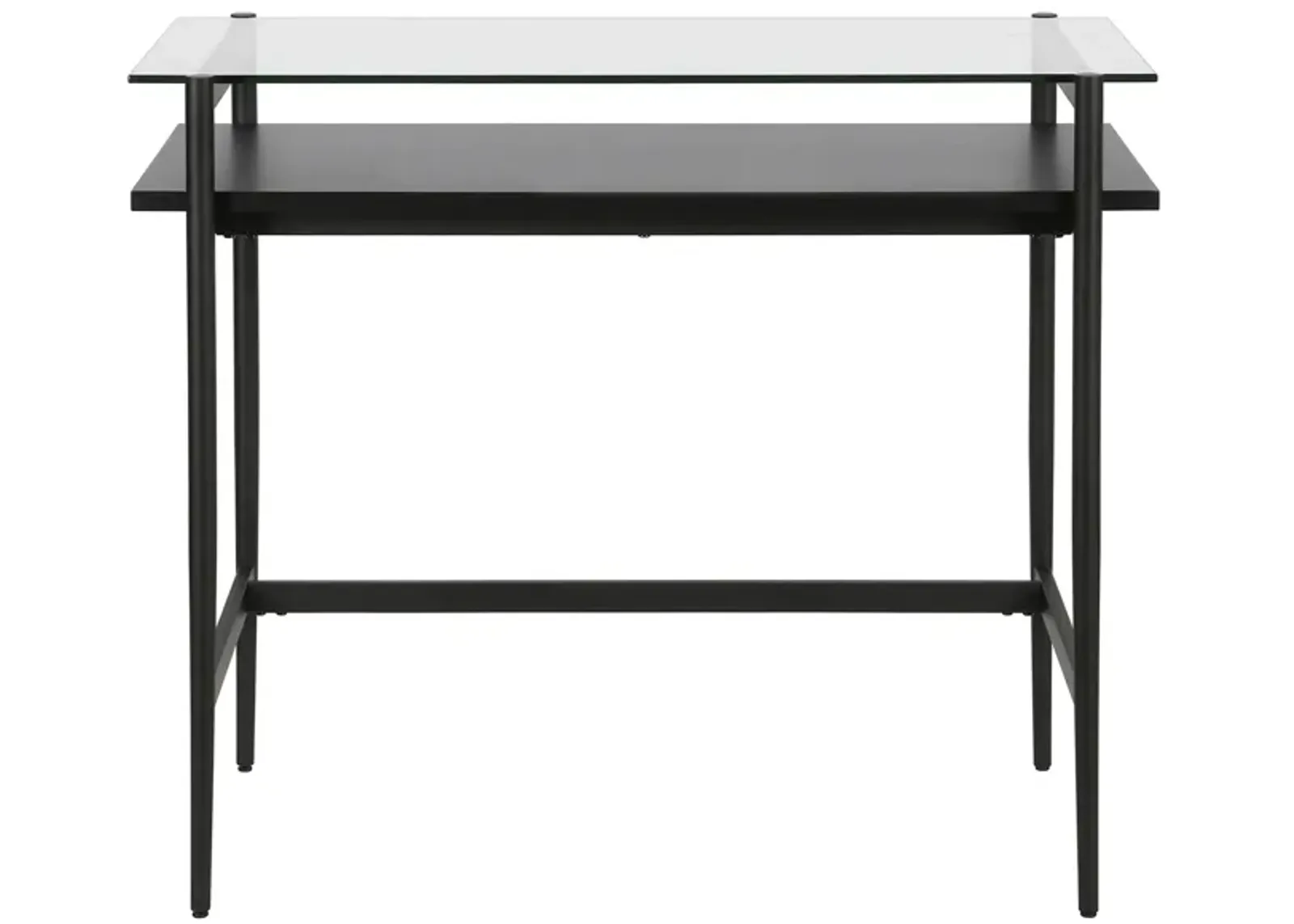 Davisan 36" Writing Desk in Blackened Bronze/Black Woodgrain by Hudson & Canal