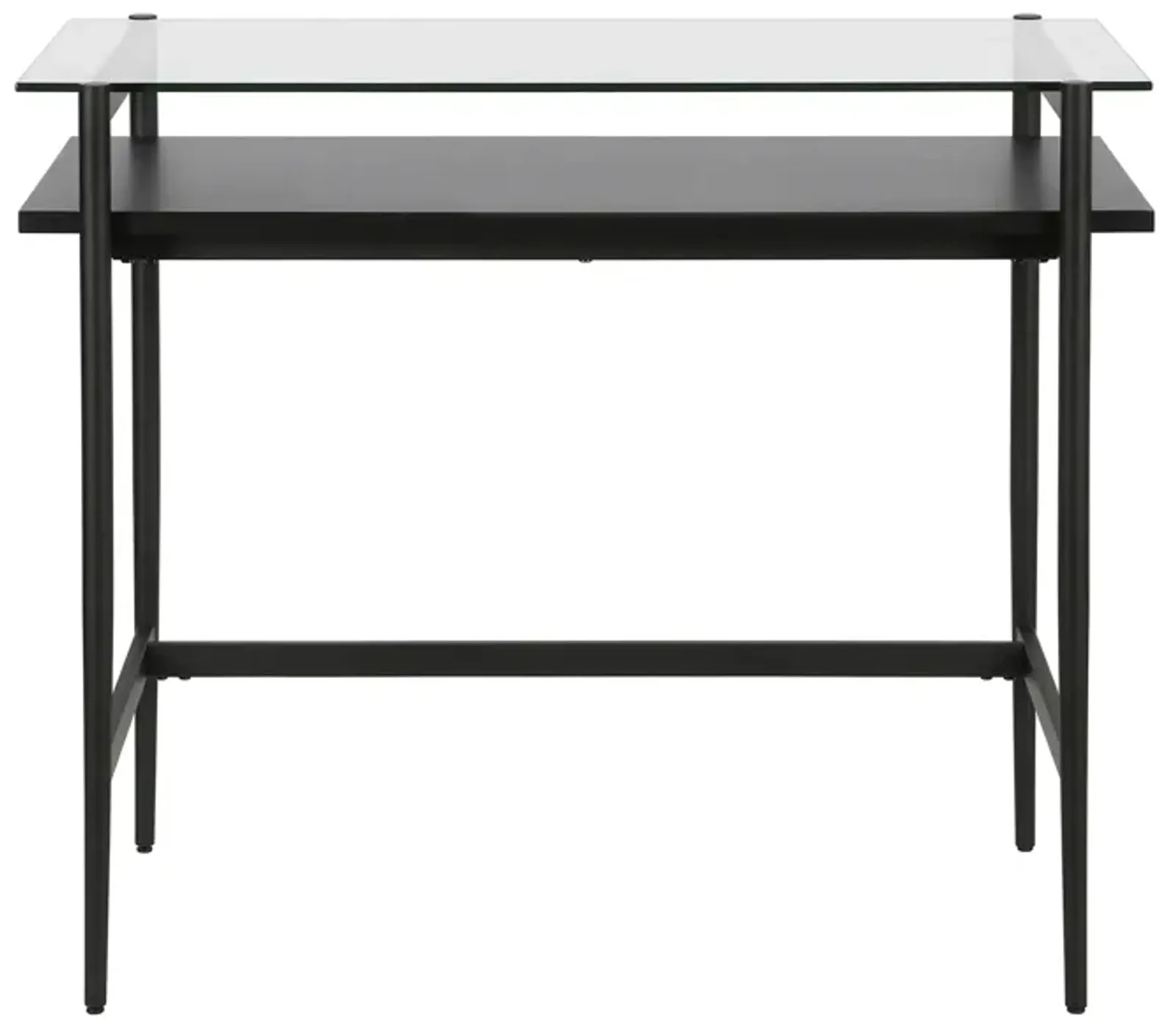 Davisan 36" Writing Desk in Blackened Bronze/Black Woodgrain by Hudson & Canal