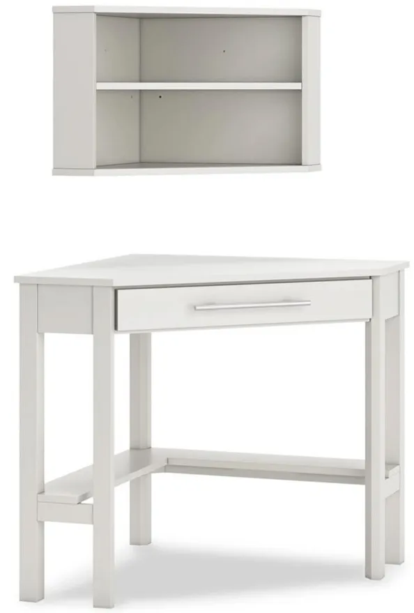 Grannen Corner Desk w/ Bookcase in White by Ashley Express