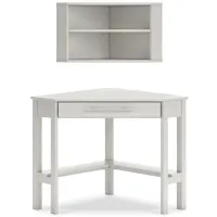 Grannen Corner Desk w/ Bookcase in White by Ashley Express