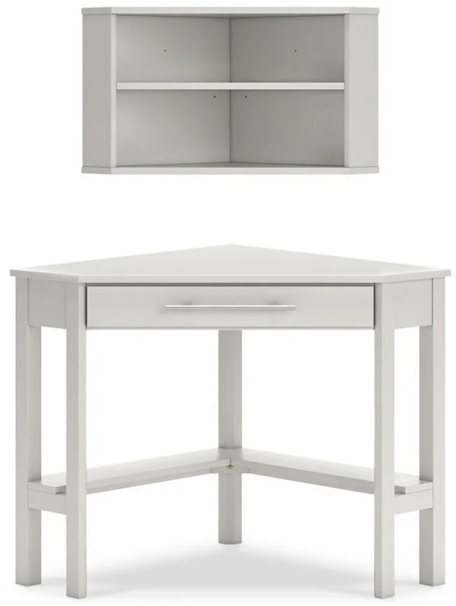 Grannen Corner Desk w/ Bookcase in White by Ashley Express