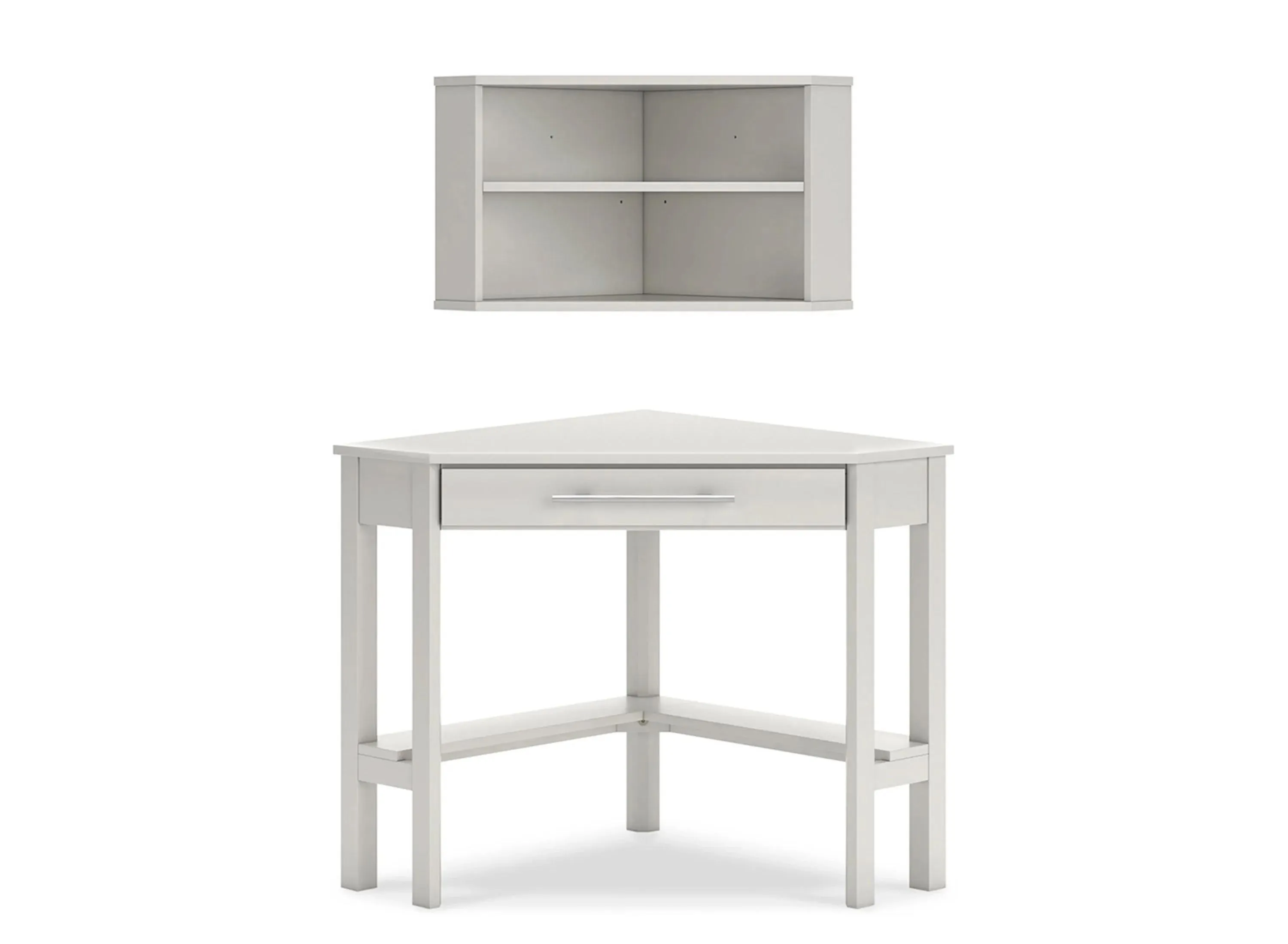 Grannen Corner Desk w/ Bookcase in White by Ashley Express