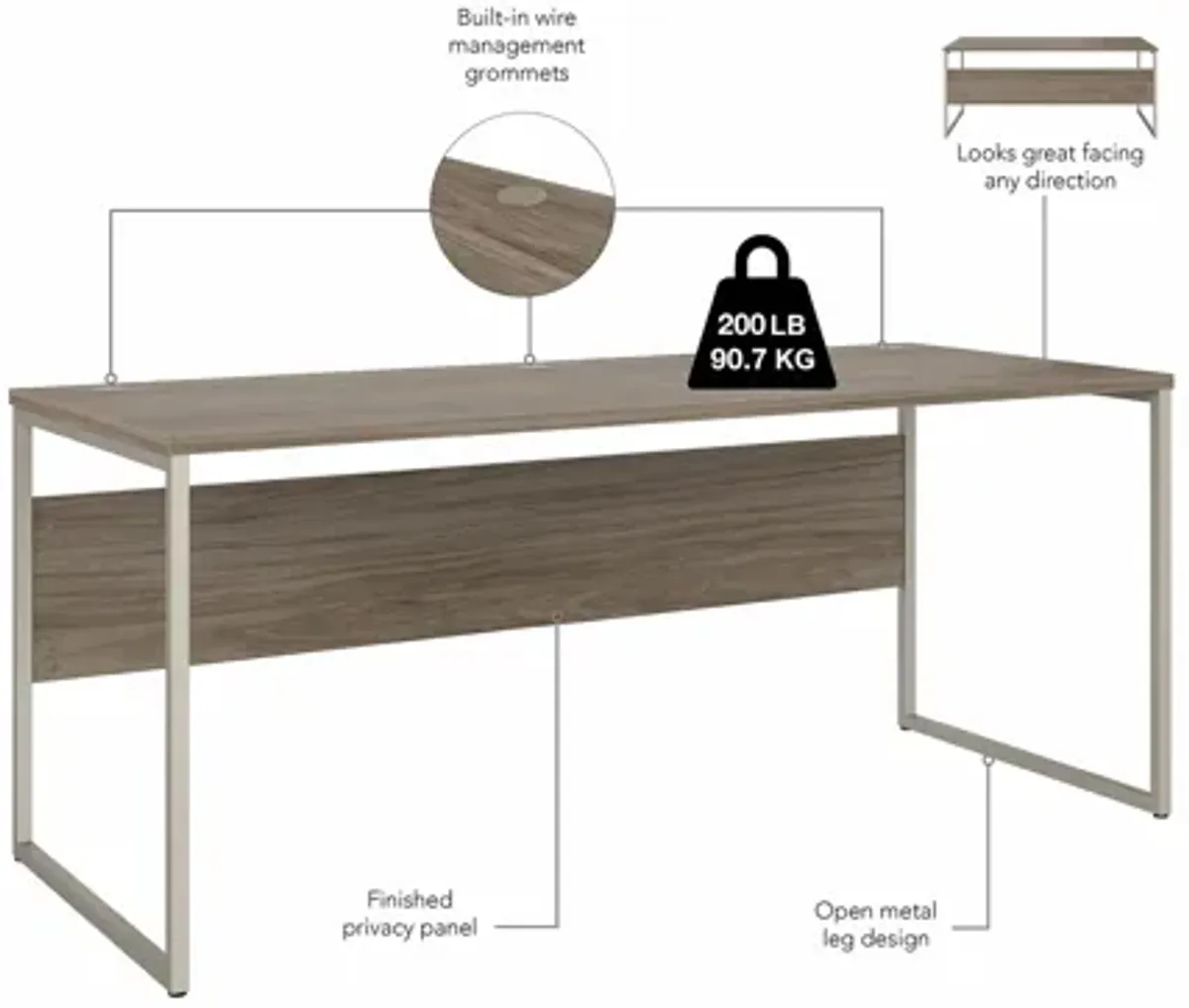 Steinbeck Workstation Desk w/ Credenza and File Cabinet