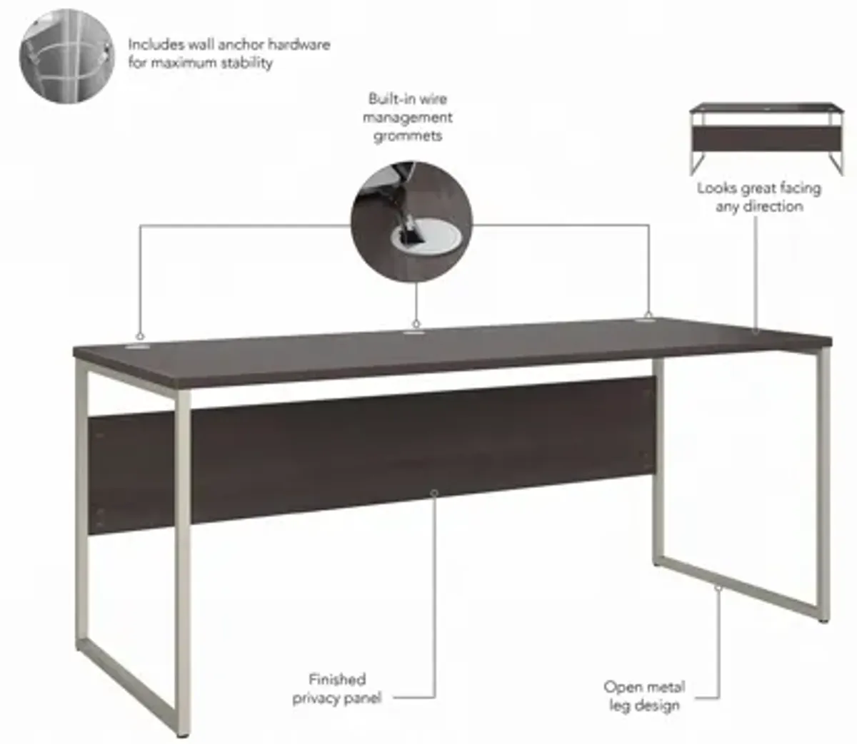 Steinbeck Workstation Desk w/ Credenza and File Cabinet