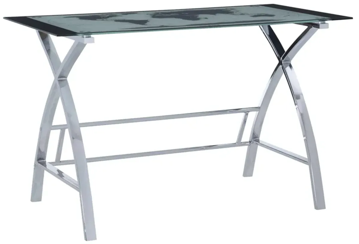 Dylan Map Desk in Chrome by Linon Home Decor