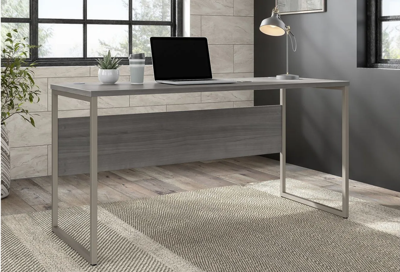 Steinbeck Desk in Platinum Gray by Bush Industries