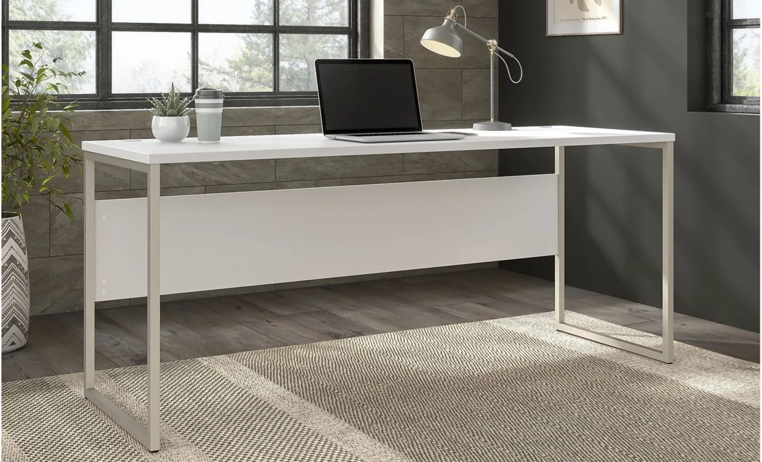 Steinbeck Workstation Desk in White by Bush Industries