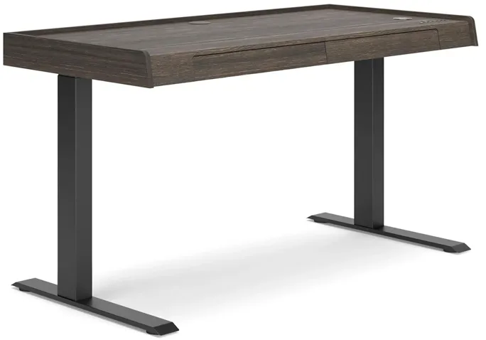 Zendex Adjustable Height Desk in Brown;Black by Ashley Express