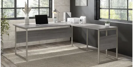 Steinbeck L-Shaped Desk in Platinum Gray by Bush Industries