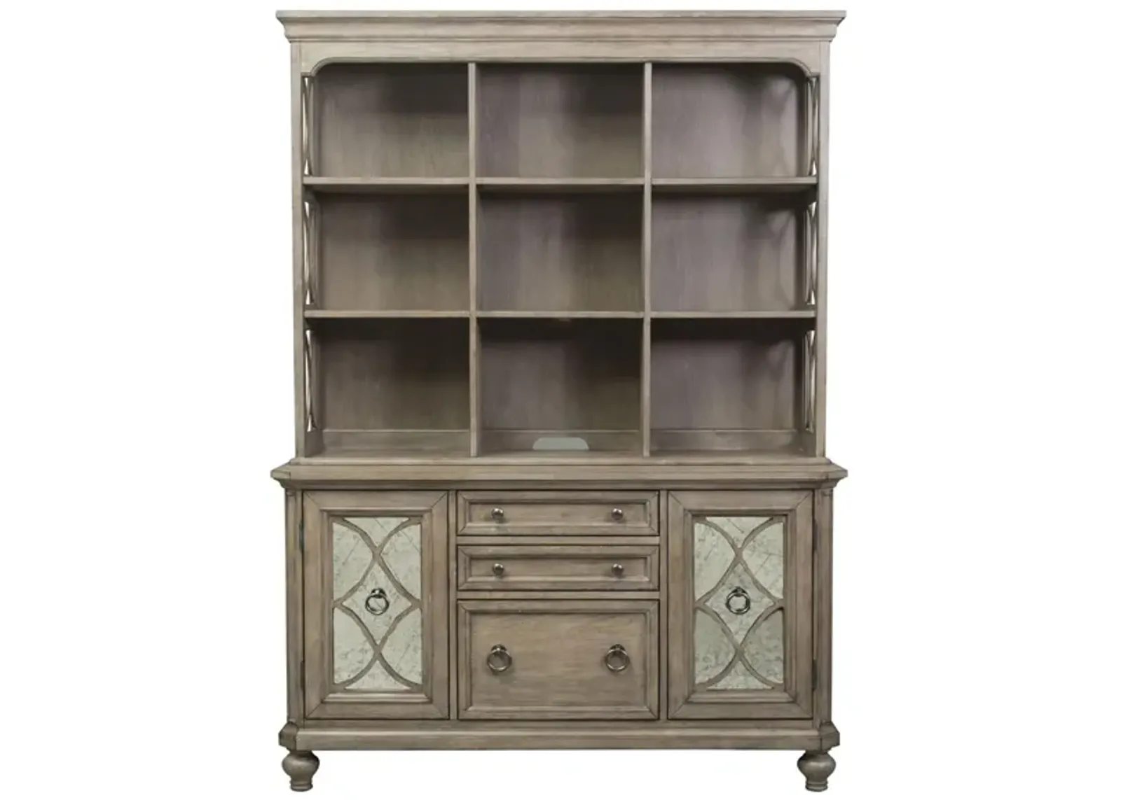 Simply Elegant Credenza & Hutch Set in Heathered Taupe by Liberty Furniture