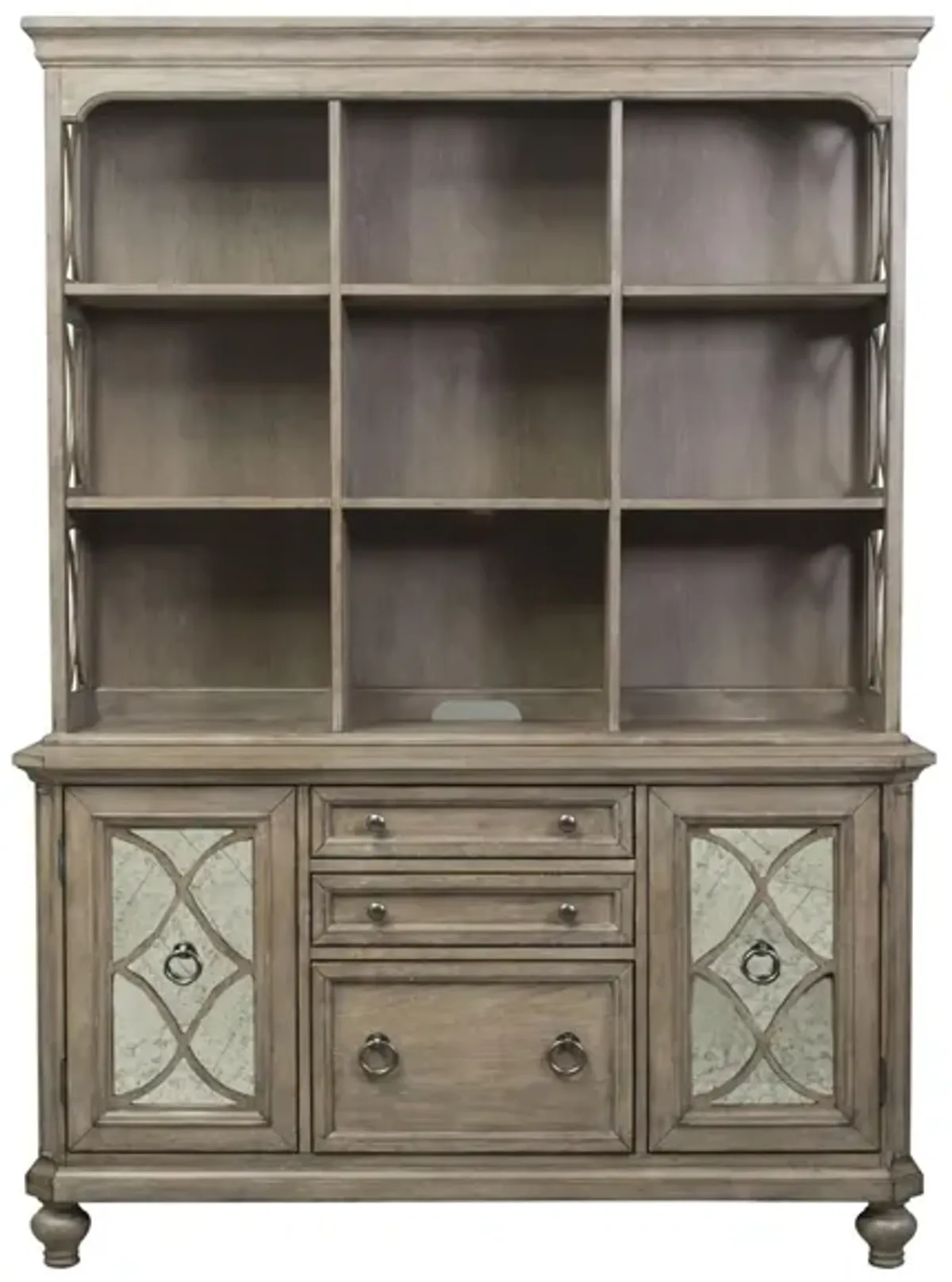 Simply Elegant Credenza & Hutch Set in Heathered Taupe by Liberty Furniture